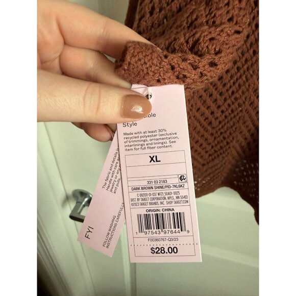 NWT Brown Swim Cover Up Top - Picture 3 of 3